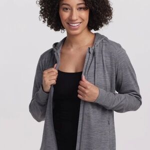 Woolx Ryann Merino Hoodie Small Gray
